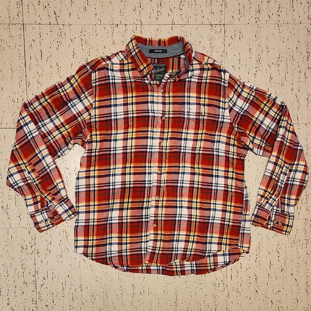 Woolrich Flannel Multi Color Trout Run Long Sleeve Button Down Thick Shirt